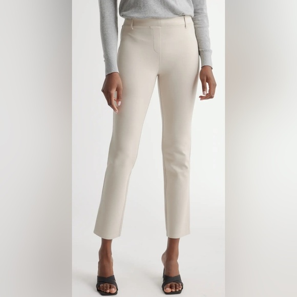NWT Quince Ultra-Stretch Ponte Straight Leg Pants in Ecru Size Small - Picture 2 of 8
